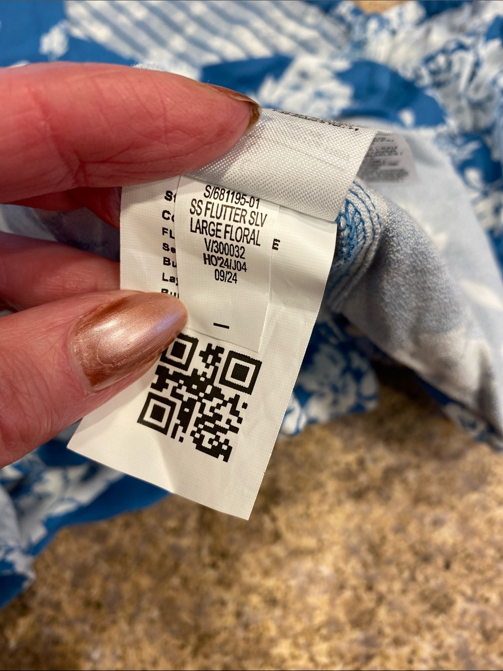Old Navy Flutter Sleeve Floral Dress Large Blue Musty - Picture 4 of 15